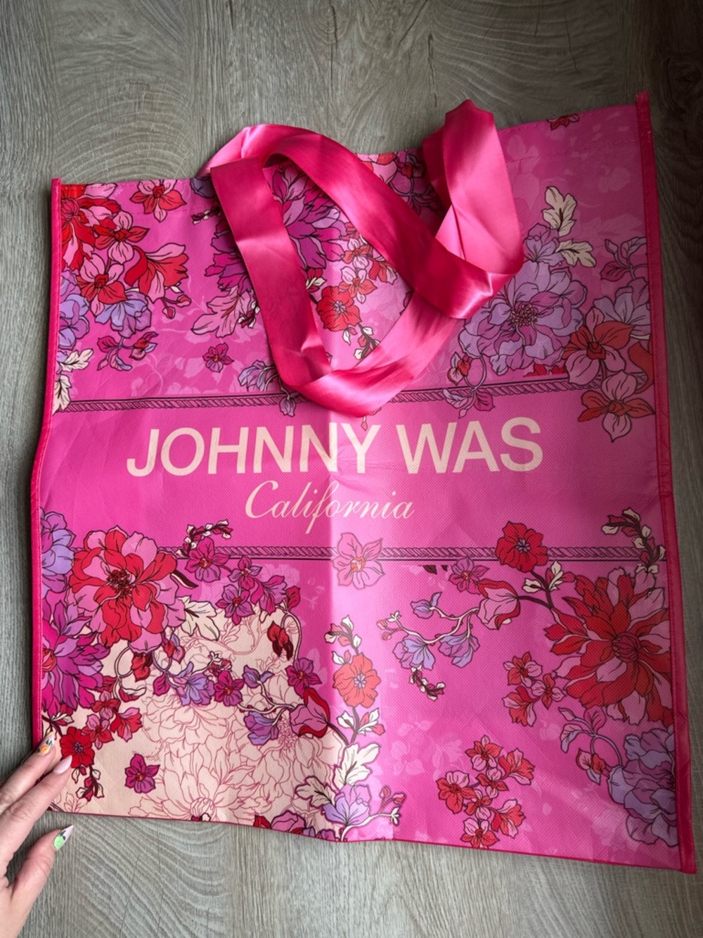 Johnny Was Large Pink Floral California Tote